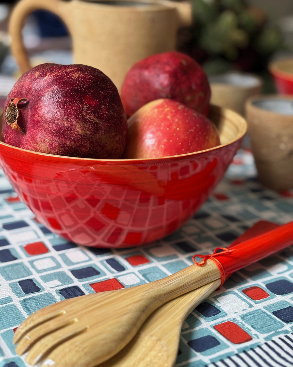 Insalatiere di Bambù Laccate Grandi